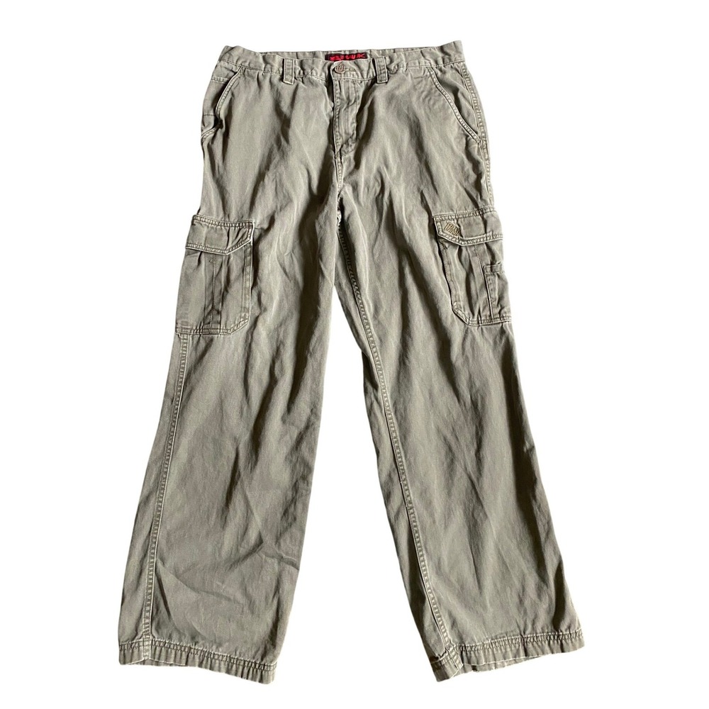 Tony Hawk Cargo Pants Green 34x30 Skater Y2K Straight Leg Cotton Baggy Gorpcore